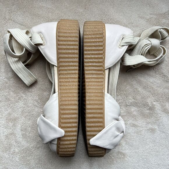 Puma Women's X Fenty by Rihanna Natural Oatmeal Cream Leather Sandals Women 6 - Picture 6 of 16